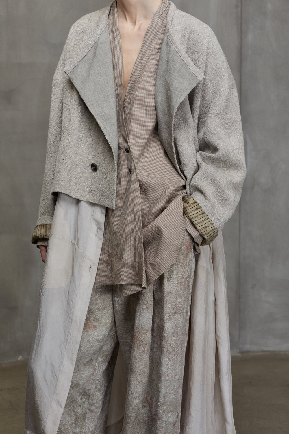 Reversible 3-Way Long Coat Antique White