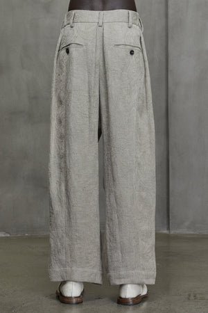 Front Pleated Jacquard Trousers Dust