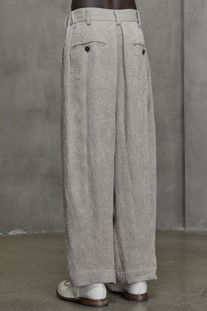 Front Pleated Jacquard Trousers Dust