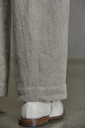 Front Pleated Jacquard Trousers Dust