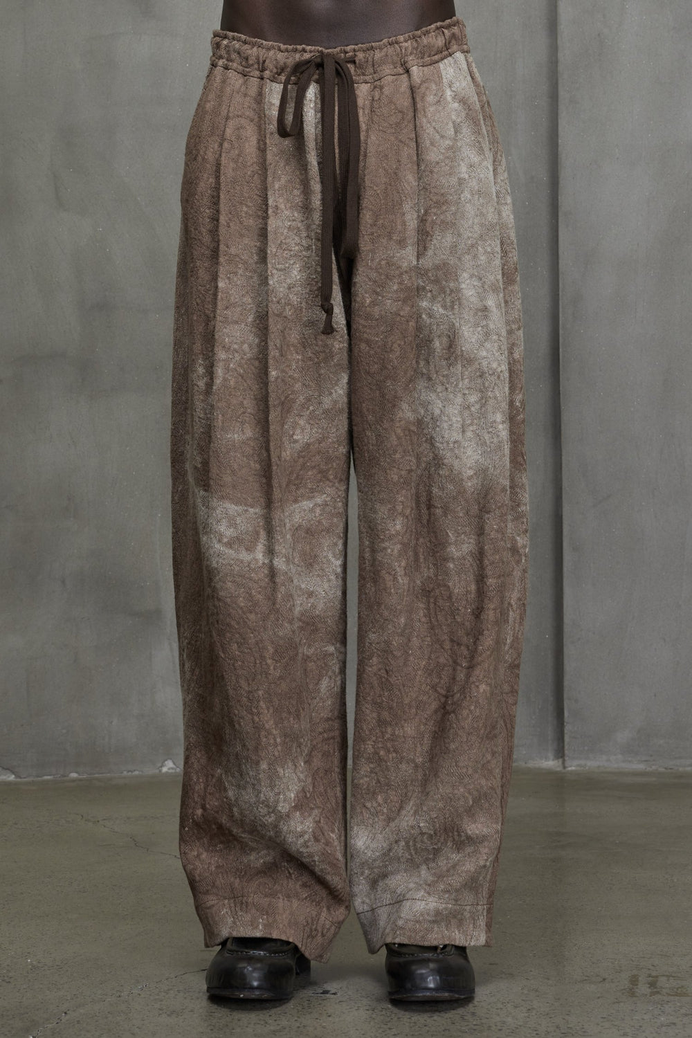 Jacquard Drawstring Trousers Faded Terracotta