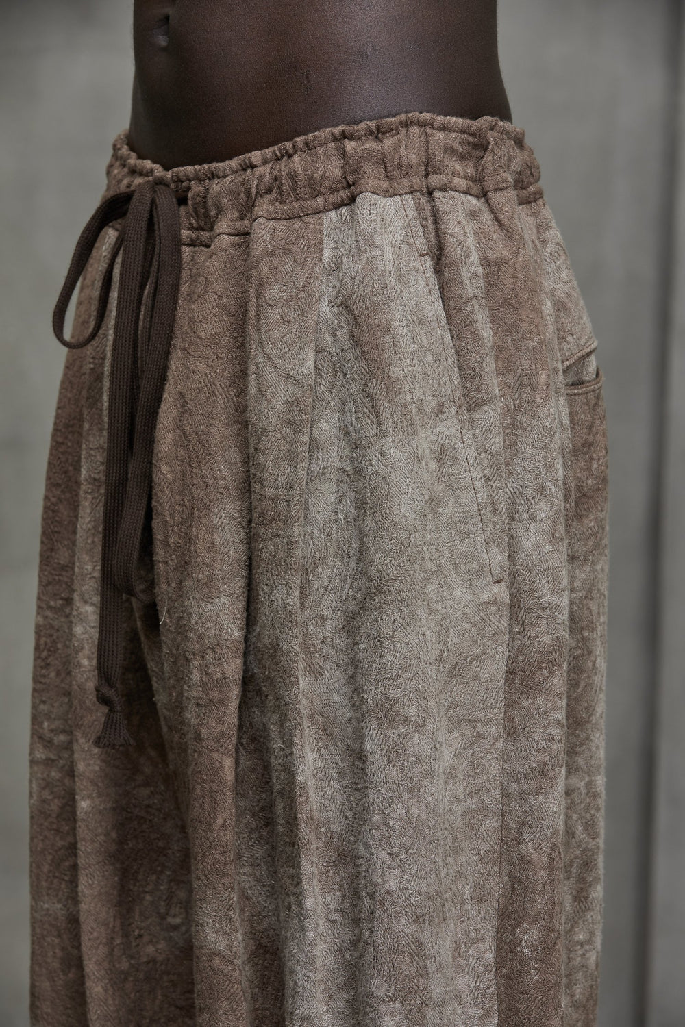 Jacquard Drawstring Trousers Faded Terracotta