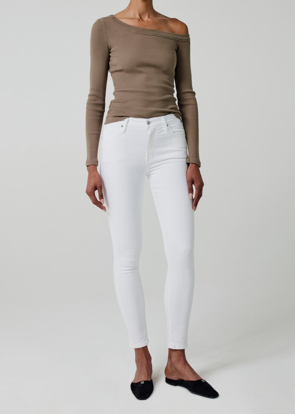 Rocket Ankle Mid Rise Skinny in White Sculpt