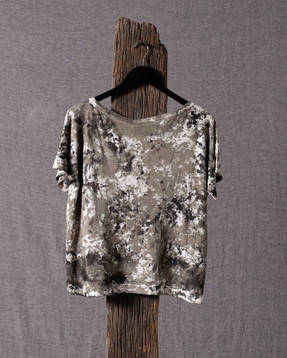 Woman Camouflage Linen Boxy T Shirt Mushroom