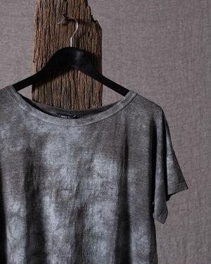 Shade Effect Linen Boxy Tee Shirt - Nero