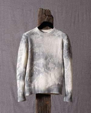 Man Marbled Effect Brushed Cashmere Silk Pullover Ghiaccio