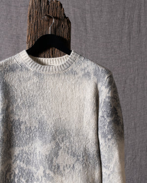 Man Marbled Effect Brushed Cashmere Silk Pullover Ghiaccio