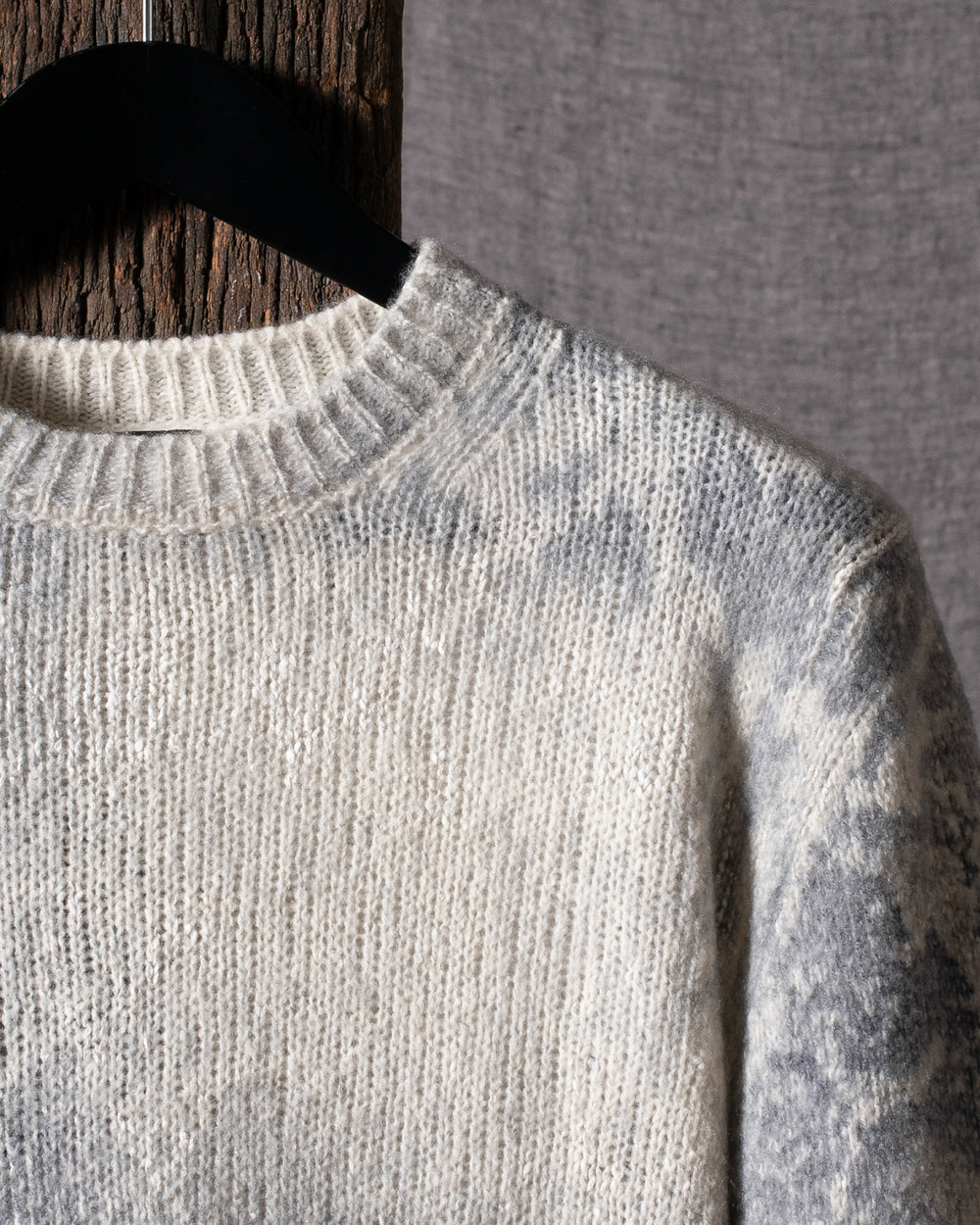 Man Marbled Effect Brushed Cashmere Silk Pullover Ghiaccio