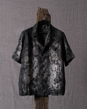 Man Rug Printed Short Sleeves Linen Shirt Carruba