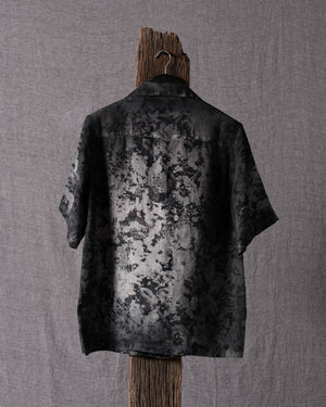 Man Rug Printed Short Sleeves Linen Shirt Carruba