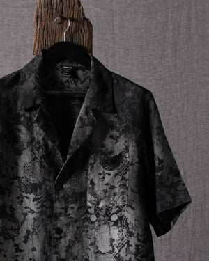 Man Rug Printed Short Sleeves Linen Shirt Carruba