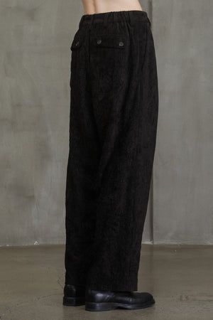 Velvet Front Pleats Trousers