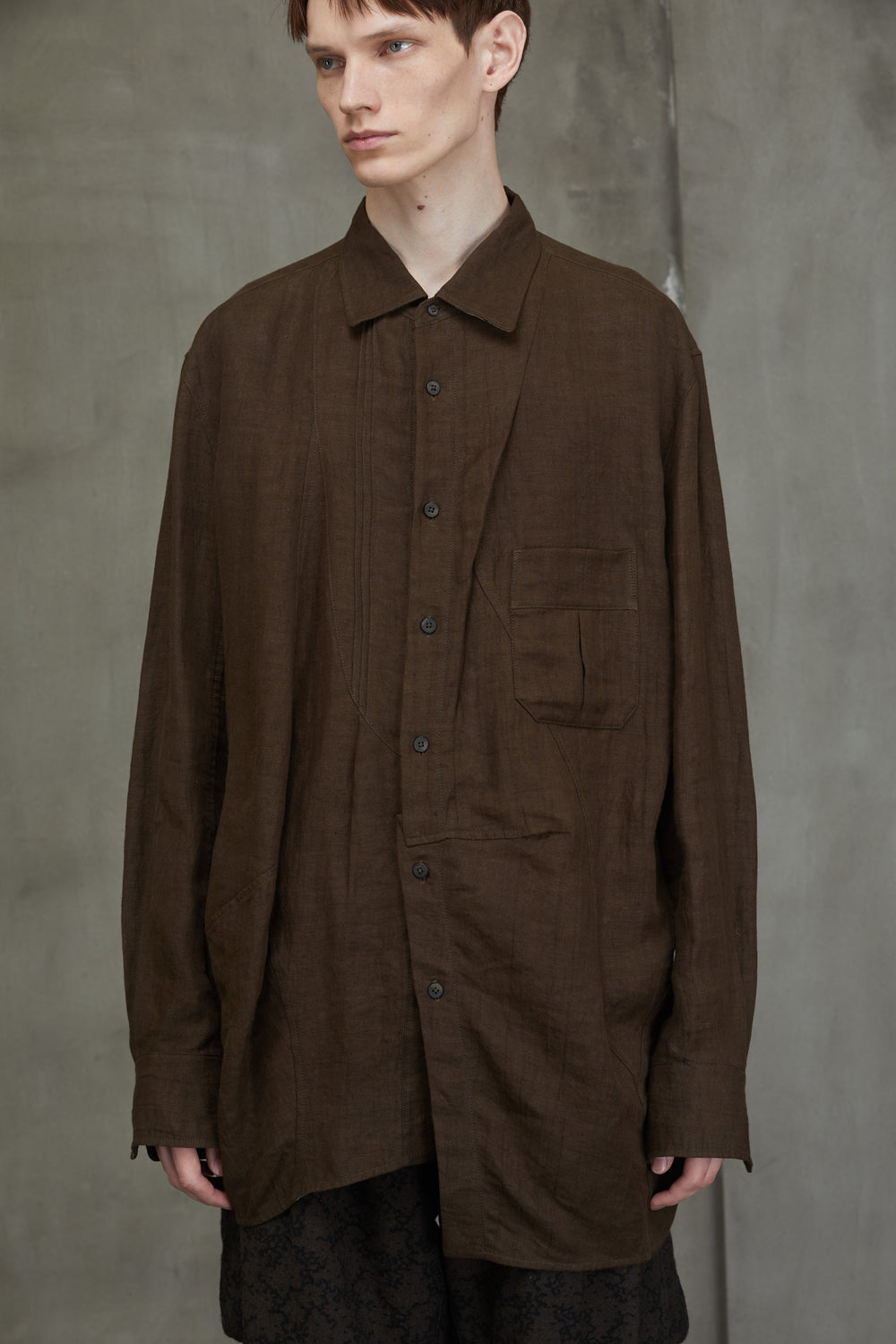 Asymmetric Pleated Shirt