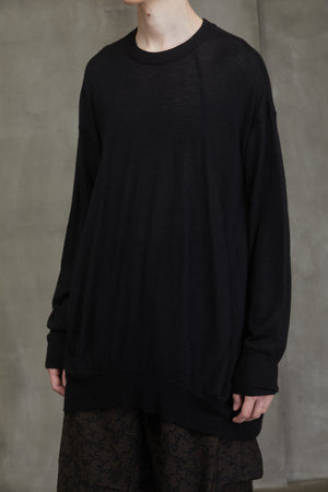 Oversized Round Neck Sweater Black