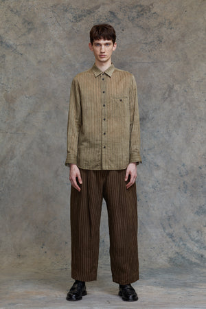 Front Pleats Tapered Long Trousers