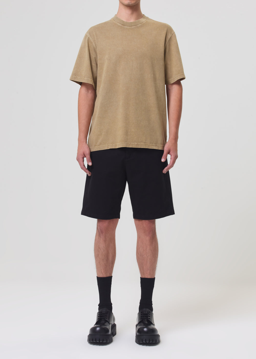 Asha Mock Neck Tee Wheat