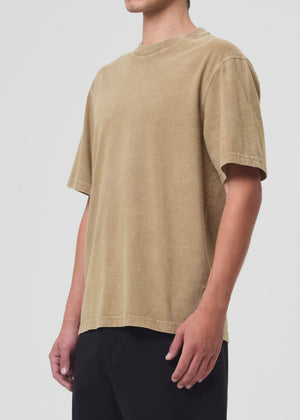 Asha Mock Neck Tee Wheat