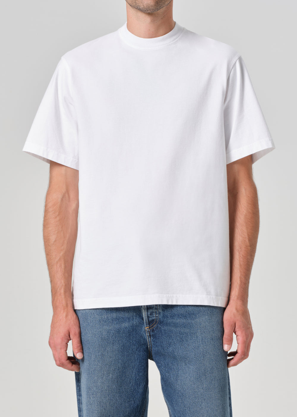 Asha Mock Neck Tee White