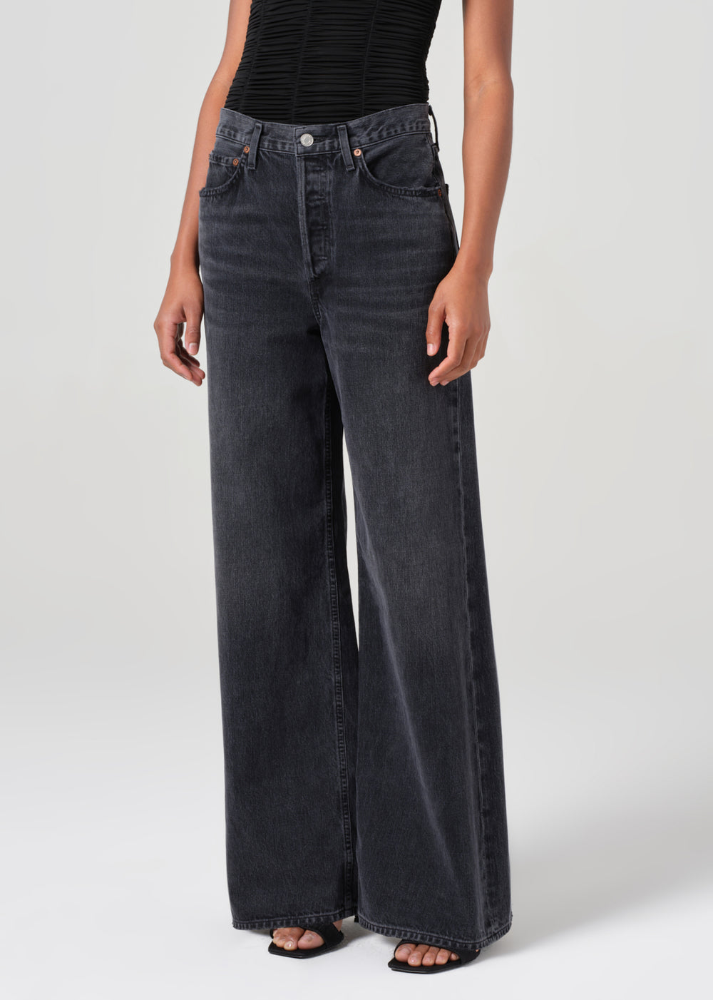 Dame Jean High Rise Wide Leg No Cuff in Hitch