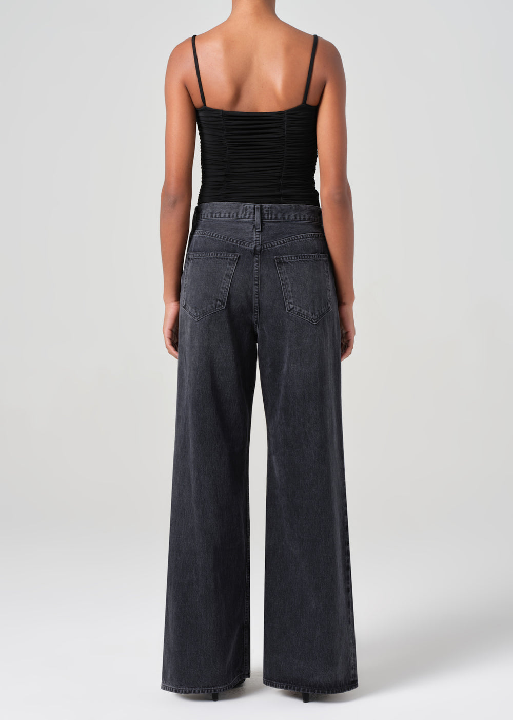 Dame Jean High Rise Wide Leg No Cuff in Hitch