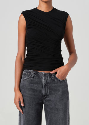 Ester Twist Tank Black