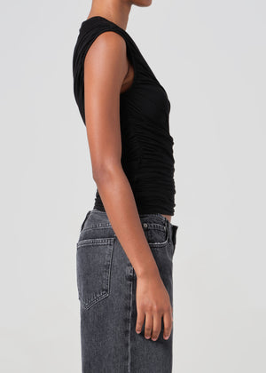 Ester Twist Tank Black