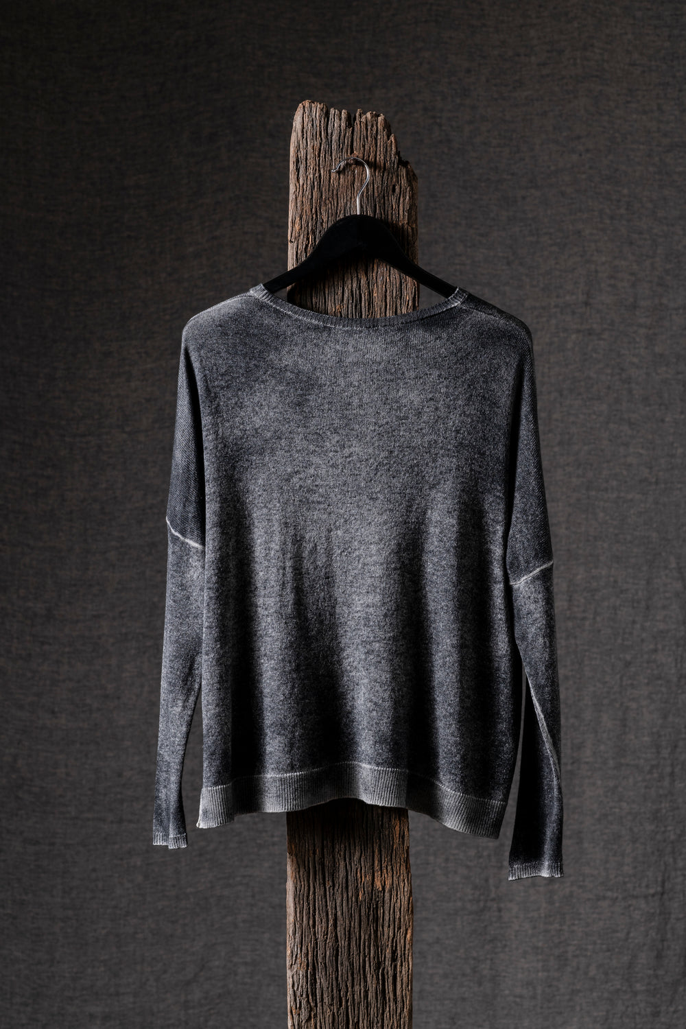 Woman Boat Neck Oversized Pullover with Slits Cashmere Husky