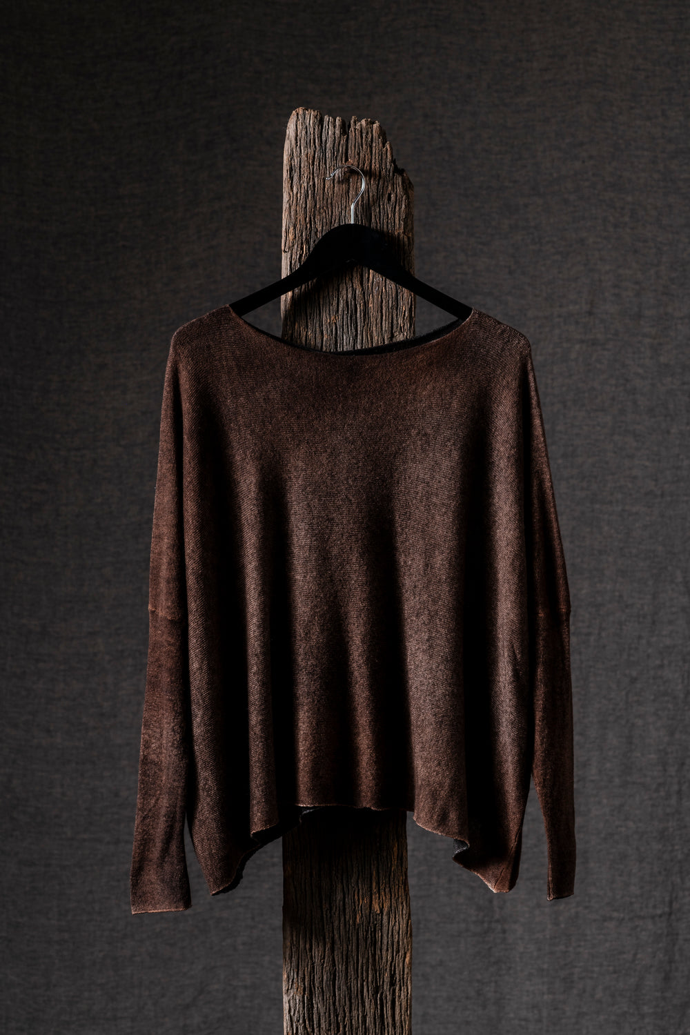 Woman Light Cashmere Boxy Pullover N/Brownie