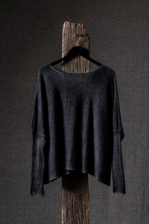 Woman Light Cashmere Boxy Pullover N/Nero