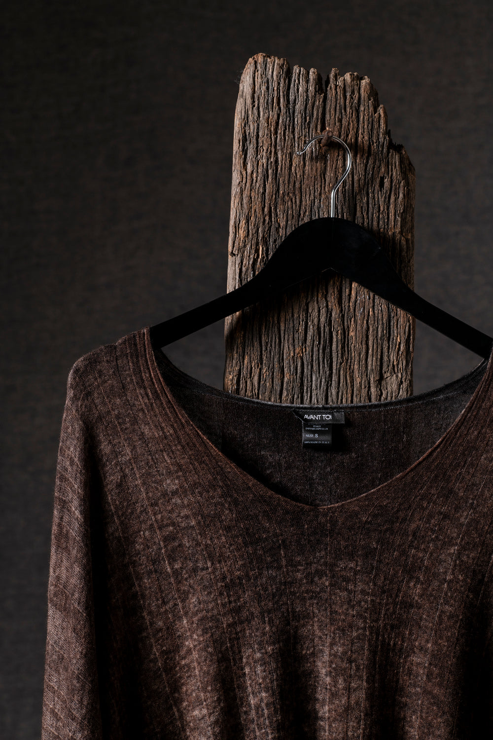 Woman V Neck Superlight Cashmere Boxy Pullover N/Brownie