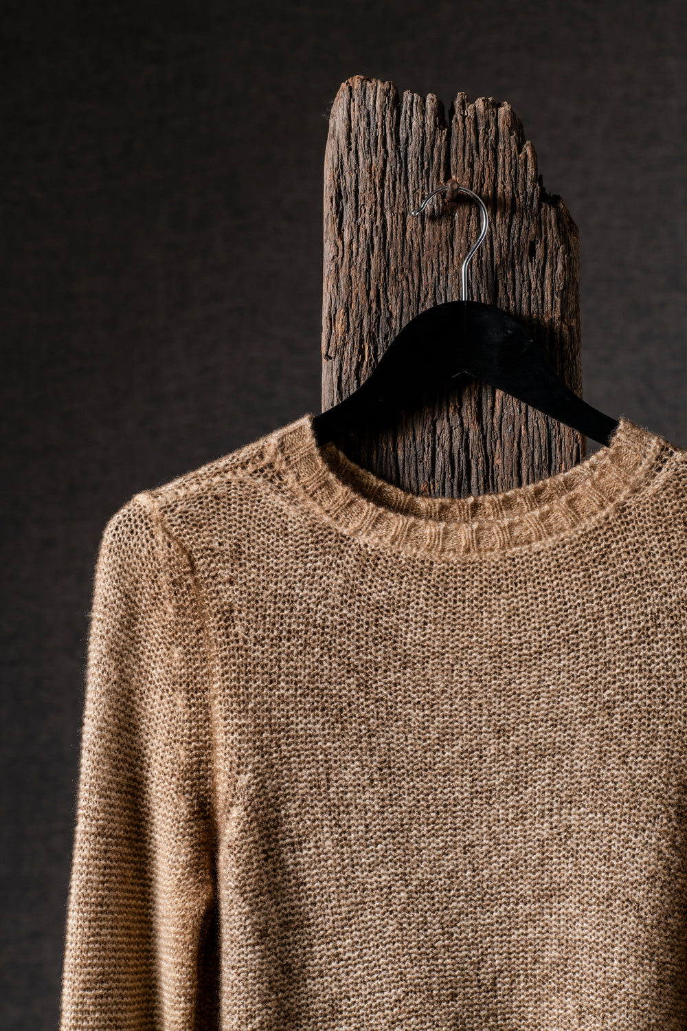 Woman Round Neck Pullover Brushed Cashmere Silk Sughero