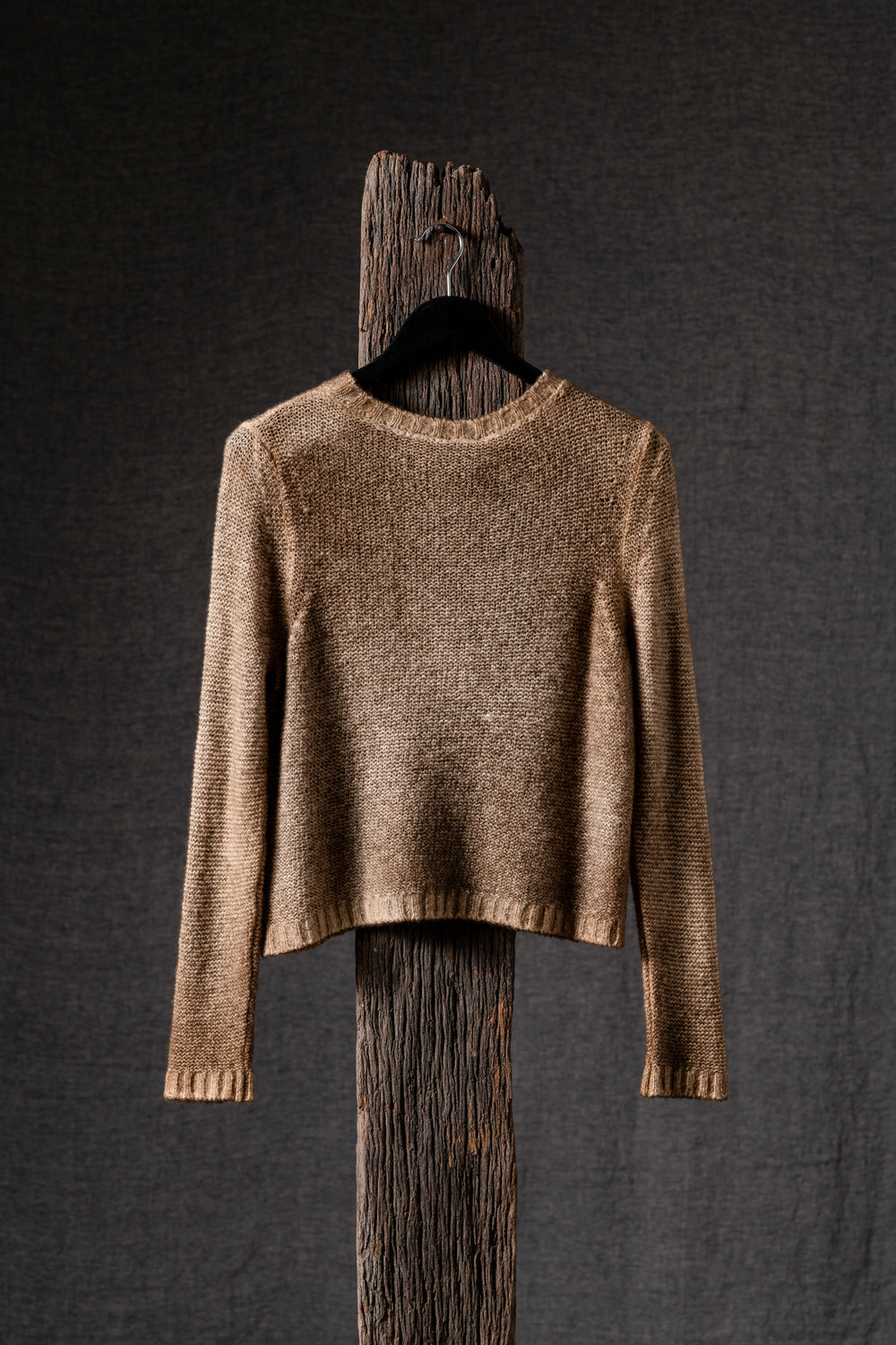 Woman Round Neck Pullover Brushed Cashmere Silk Sughero