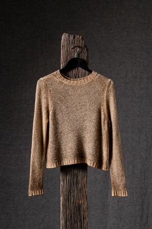 Woman Round Neck Pullover Brushed Cashmere Silk Sughero