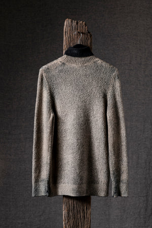 Man High Neck Brushed Cotton Pullover N/Taupe