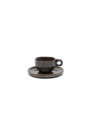 Cappuccino Cup w/ Saucer Indi Gray Surface