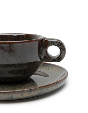 Cappuccino Cup w/ Saucer Indi Gray Surface