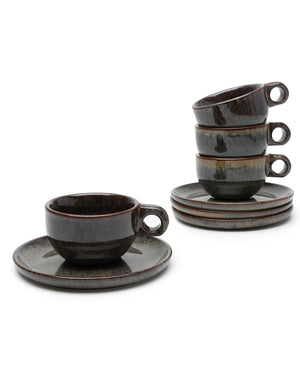 Cappuccino Cup w/ Saucer Indi Gray Surface