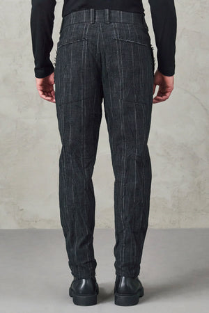 Pinstripe Trousers Charcoal CFUTRVN230-U312