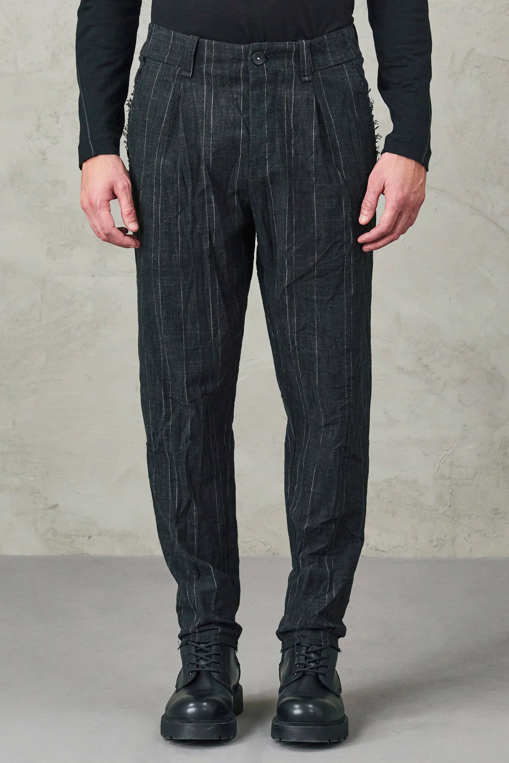 Pinstripe Trousers Charcoal CFUTRVN230-U312