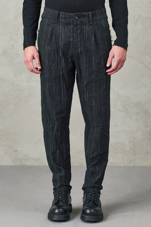 Pinstripe Trousers Charcoal CFUTRVN230-U312