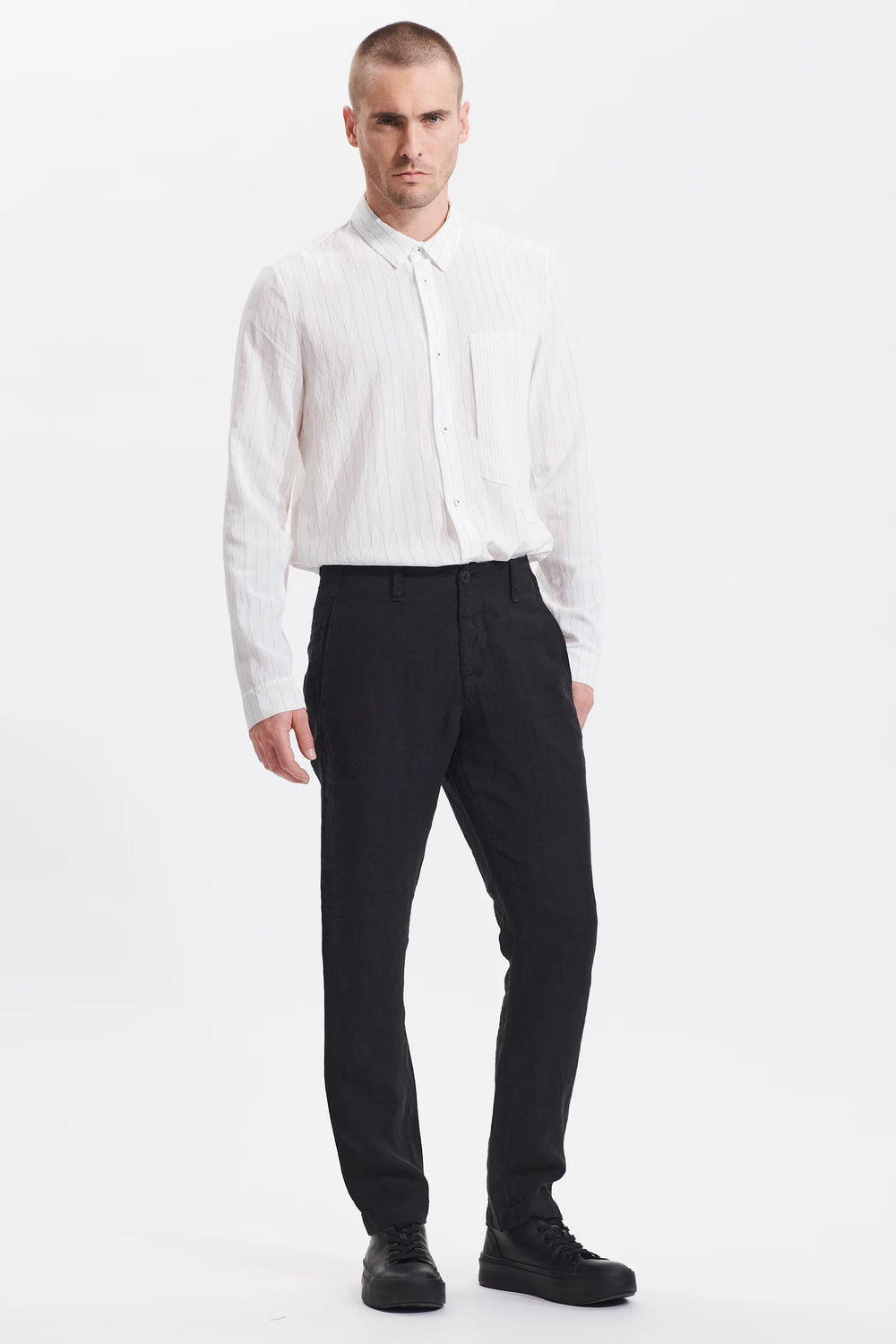 Linen Trousers Black CFUTRTD130-U10