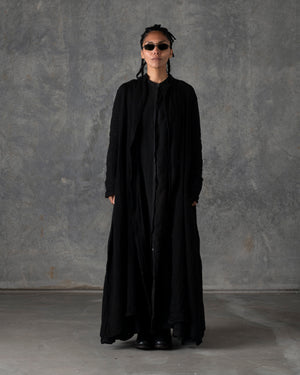 Unlined Long Duster Black T-200