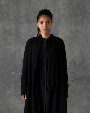 Unlined Long Duster Black T-200