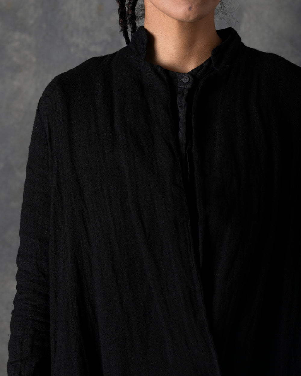 Unlined Long Duster Black T-200