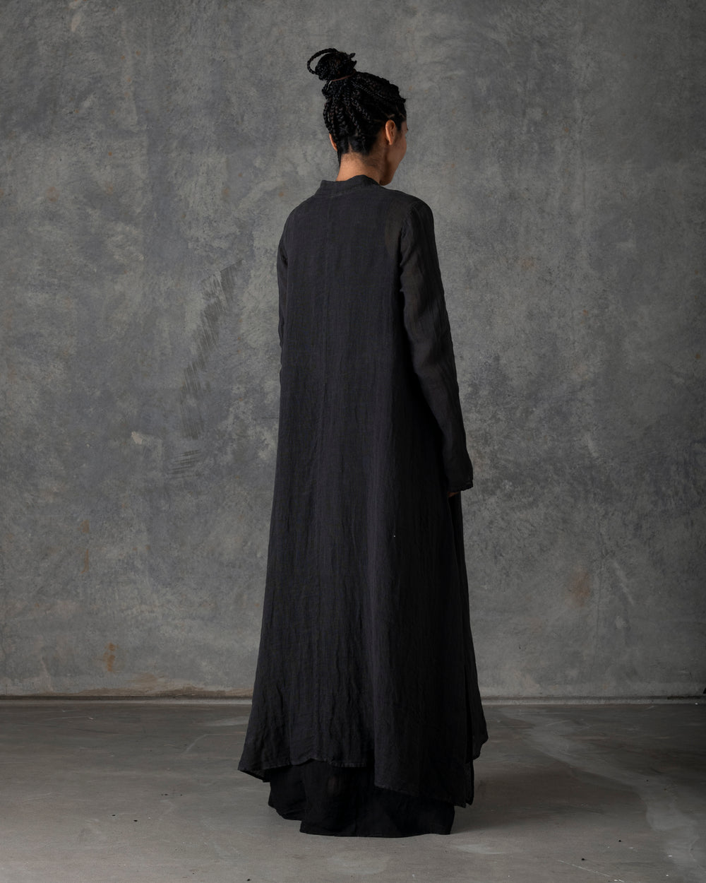 Unlined Long Duster Dark Grey T-200