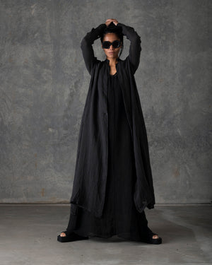 Unlined Long Duster Dark Grey T-200