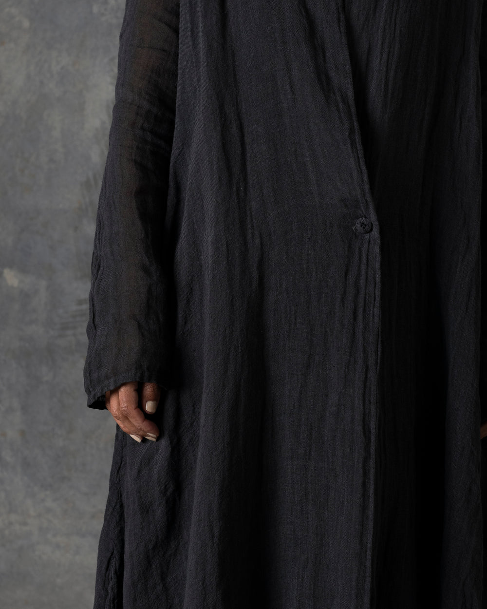 Unlined Long Duster Dark Grey T-200