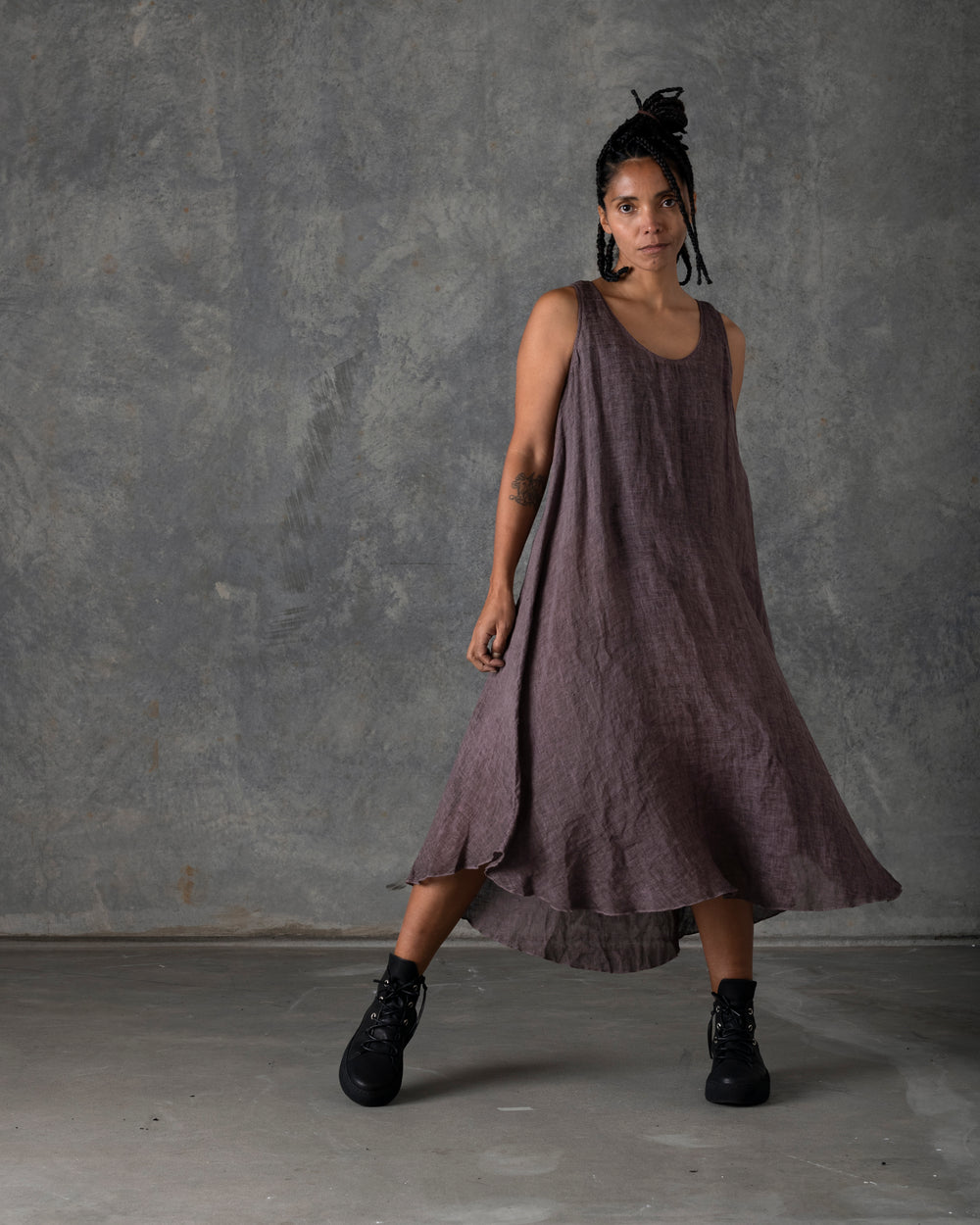 Medium Tank Dress Dirty Wine T-200