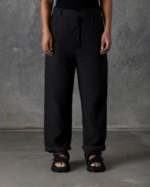 Large Fit Pant Button Closure Carbon T-103