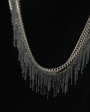 Silver Fringed Necklace - 50cm CN2173